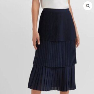Navy pleated tier skirt